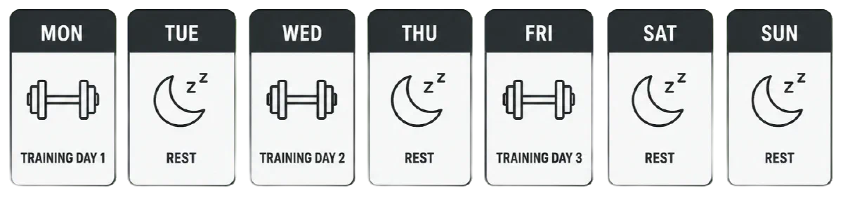 A one week workout calendar